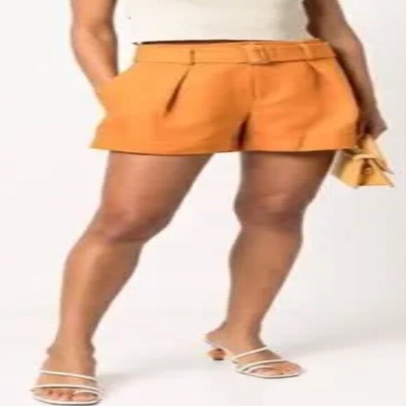 Vince High-Rise Belted Twill Shorts – Burnt Orange (Women’s Size 00) Pre-Owned - Picture 8 of 8